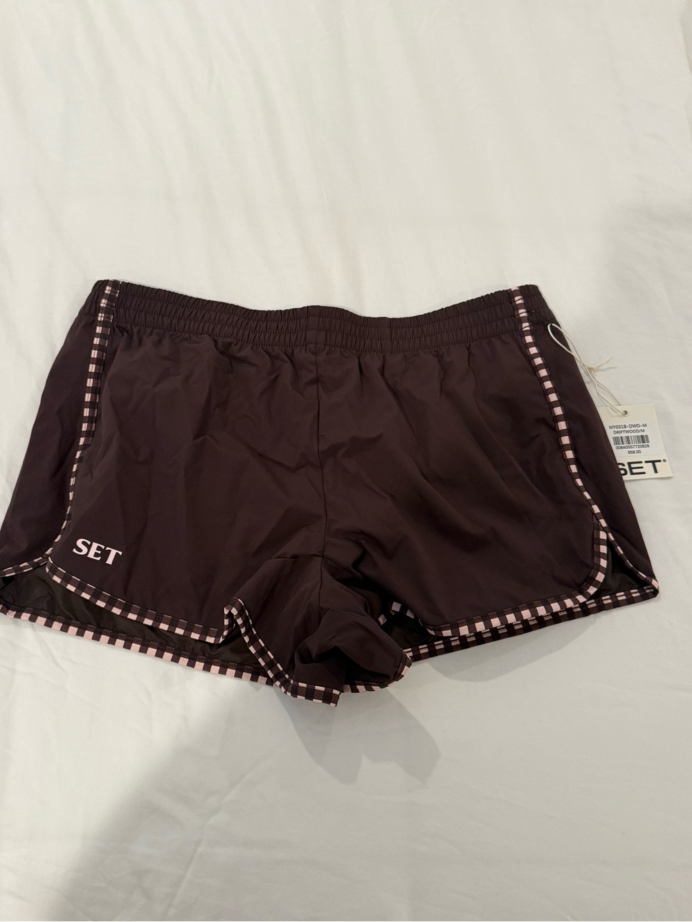 SET Active Nylon Track Gingham 90’s Shorts